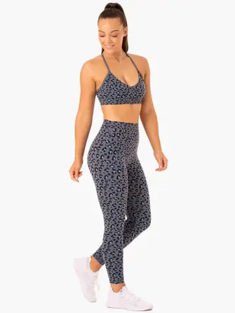 Леггинсы Ryderwear Hybrid Full Length Leggings - Steel Blue Leopard