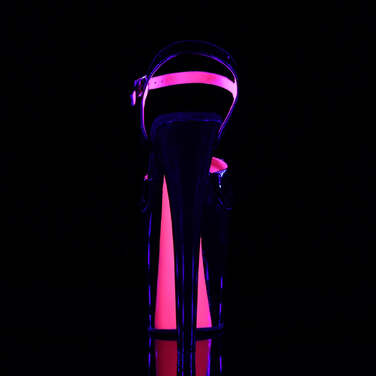 Босоніжки Xtreme-809TT на підборах 8 дюймів, двоколірні босоніжки з ремінцем на щиколотці 4 дюйми, рожеві/чорні