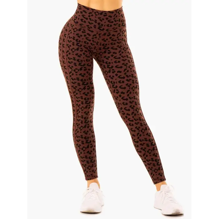 Леггинсы Ryderwear Evolution High Waisted Scrunch Leggings - Chocolate Leopard