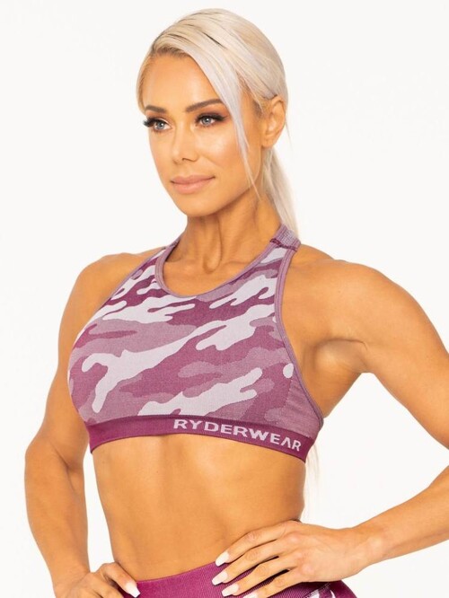 Топ Ryderwear Camo Seamless Sports Bra Burgundy