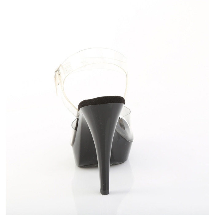 Босоножки Cocktail-508, каблук 5 дюймов, ремешок на щиколотке шириной 1 дюйм, прозрачный/черный