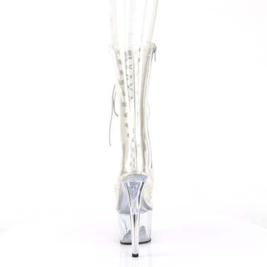 Сапоги Adore-1050C *7 дюймов, каблук, 2 3/4 дюйма, шнуровка спереди, молния сбоку, прозрачные