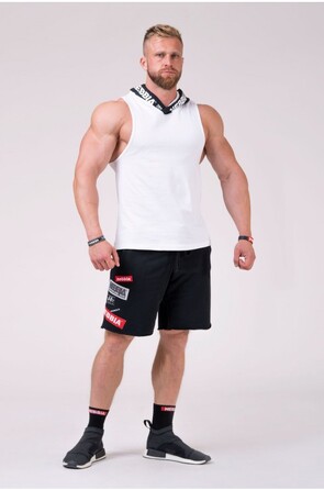 Майка с капюшоном NEBBIA NO EXCUSES Tank Top with a Hoodie 173 white
