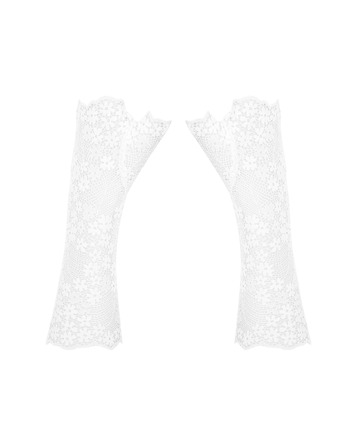 Ажурні рукавички-мітенки Obsessive Heavenlly білі, O/S