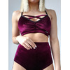 Оксамитові Шорти Velvet Classic з Високою Посадкою для Pole Dance, Heels та Сценічних Виступів - бордовий