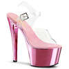 Босоножки Sky-308, каблук 7 дюймов, хромированные босоножкии с ремешком на щиколотке шириной 2 3/4 дюйма, прозрачные/бледно-розовые