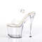 Босоніжки Pleaser Radiant-708 **7-дюймовий каблук, 3 1/4-дюймовий ремінець на щиколотці PF, прозорі