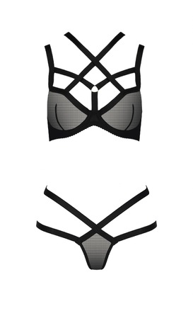 Комплект: трусики и лиф S/M черный HAGAR SET - Passion