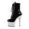 Ботинки Pleaser Adore-1020LG *Каблук 7 дюймов, высота голенища 2 3/4 дюйма, боковая молния, чёрно-серебристый