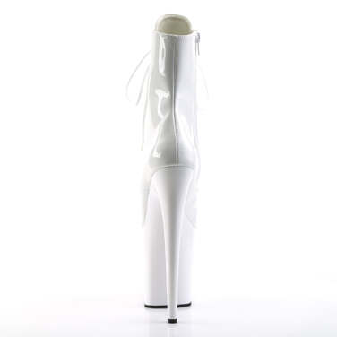 Чоботи Flamingo-1021 на підборах 8 дюймів, чоботи на шнурівці з відкритим носком 4 дюйми, з блискавкою збоку, білі