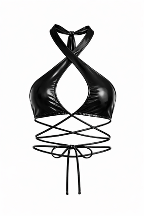 Twist & Tie top BLACK LATEX- ЧОРНИЙ ЛАТЕКС