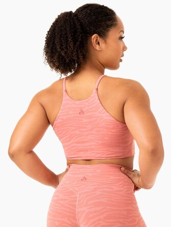 Топ Transform Reversible Sports Crop - Pink Zebra