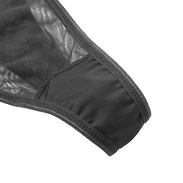 Платье-пеньюар макси с разрезами Star Night с трусиками, с кружевом, черное, L