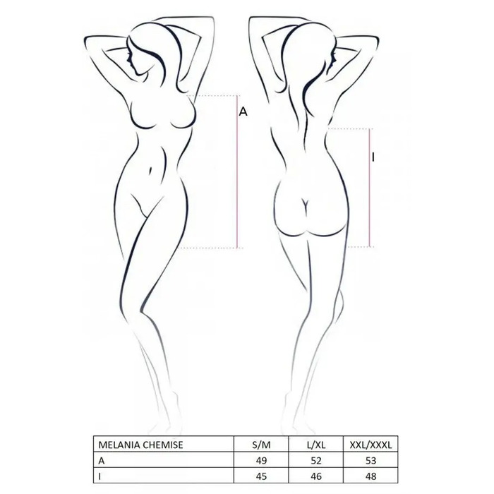 Пеньюар прозрачный MELANIA CHEMISE black S/M - Passion