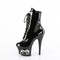 Чоботи Pleaser Moon-1020SK на підборах 7 дюймів, 2 3/4 дюйма з вирізом та шнурівкою PF, чорні
