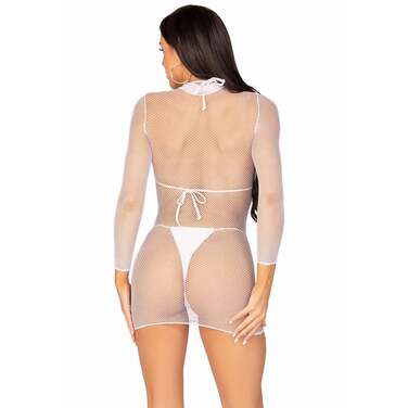 Мини-платье Ultra Net с длинным рукавом Leg Avenue