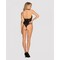 Боді Obsessive SOFTILY чорне напівпрозоре з квітковим візерунком L/XL