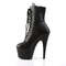 Чоботи Pleaser Adore-1020 на підборах 7 дюймів, шнурівка до щиколотки 2 3/4 дюйма, бічна блискавка, чорні шкіряні