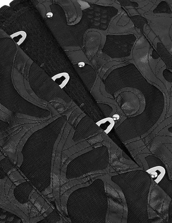 Корсет із сітки з візерунком Star Night з гачками та шнурівкою, з трусиками в комплекті, L (без коробки)