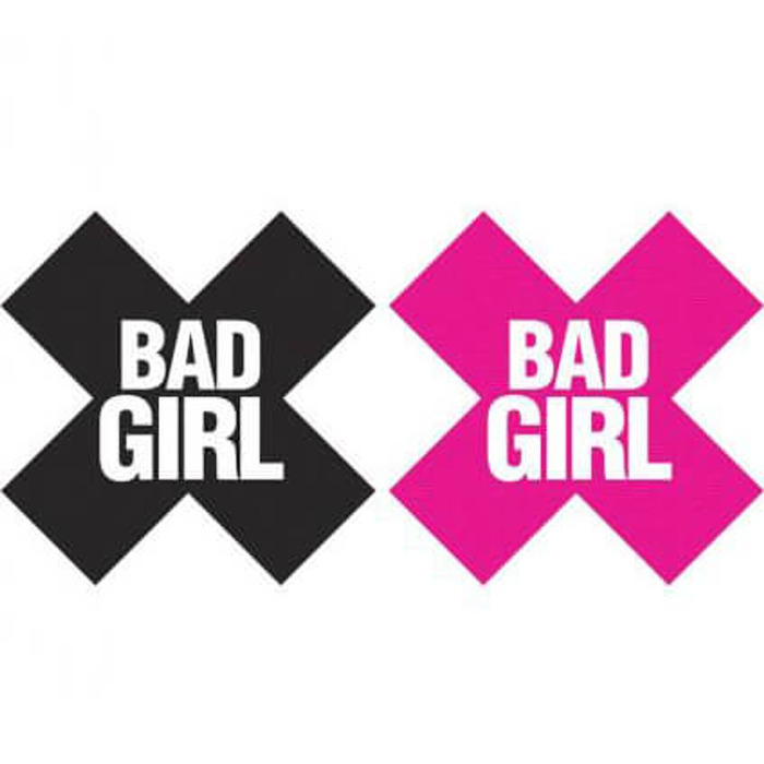 Пестиси Peekaboos 2 пари з написом 'Bad Girl' чорний-рожевий