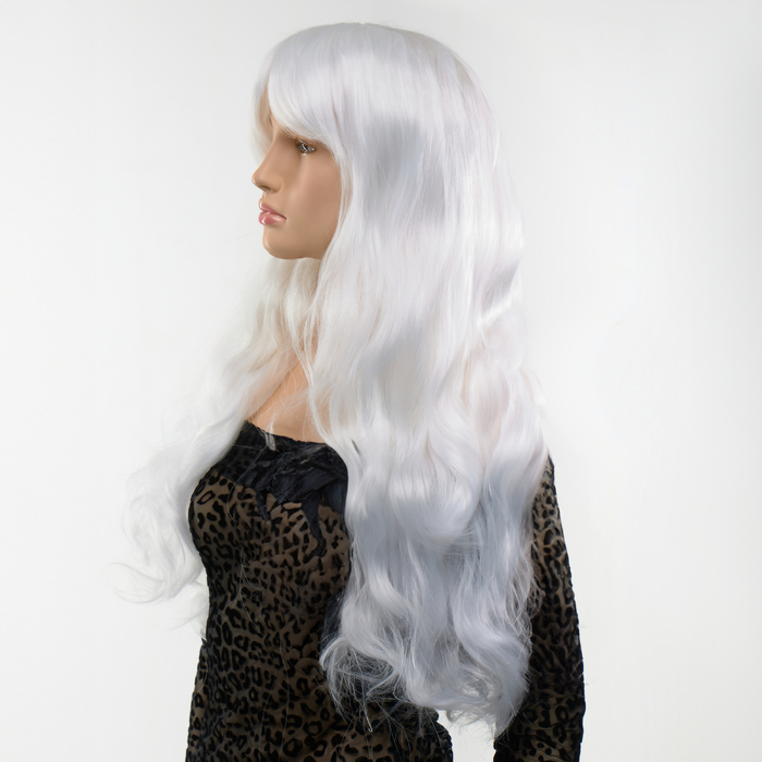 Перука довга Кучерява з чубчиком Fetish Hair білий, 70 см