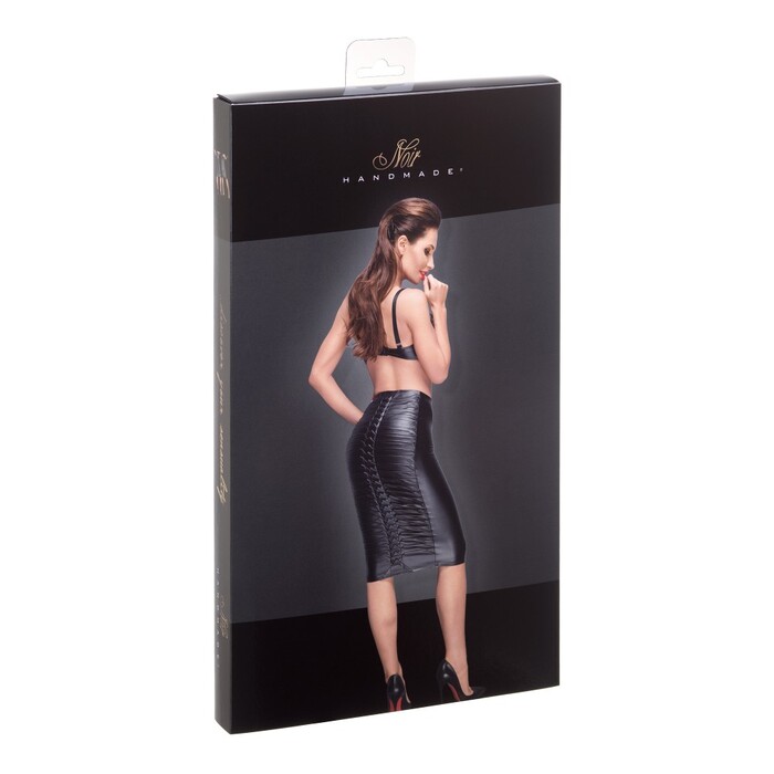 Юбка с декоративными складками F177 Noir Handmade L