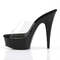 Шлепанцы Pleaser Delight-601, каблук 6 дюймов, платформа 1 3/4 дюйма, открытый носок, прозрачные/черные