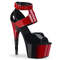 Босоножки Pleaser Adore-700-16, каблук 7 дюймов, высота 2 3/4 дюйма, двухцветные босоножкии с закрытым задником и ремешком на щиколотке, красные/черные