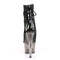 Чоботи Pleaser Adore-1018GT *7 дюймів на підборах, тоновані черевики до щиколотки з відкритим носком 2 3/4 дюйма, з блискавкою збоку, чорні/сірі