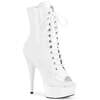 Ботильоны Delight-1021, каблук 6 дюймов, высота 3,5 см, открытый носок, шнуровка, боковая молния, белые