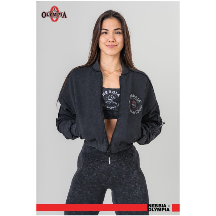 Бомбер Nebbia Washed Bomber Jacket with Contrast Lining LEGEND Black 784