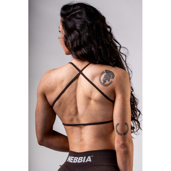 Топ Nebbia Open-Back Sports Bra POWER Dark Brown 890