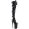 Boots Pleaser Beyond-3028, каблук 10 дюймов, высота 6 1/4 дюйма, ботфорты со шнуровкой, черные