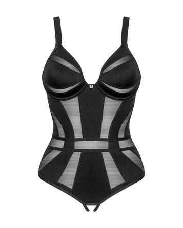 Боди с геометрическим дизайном и открытым доступом Obsessive Chic Amoria черный, XS/S