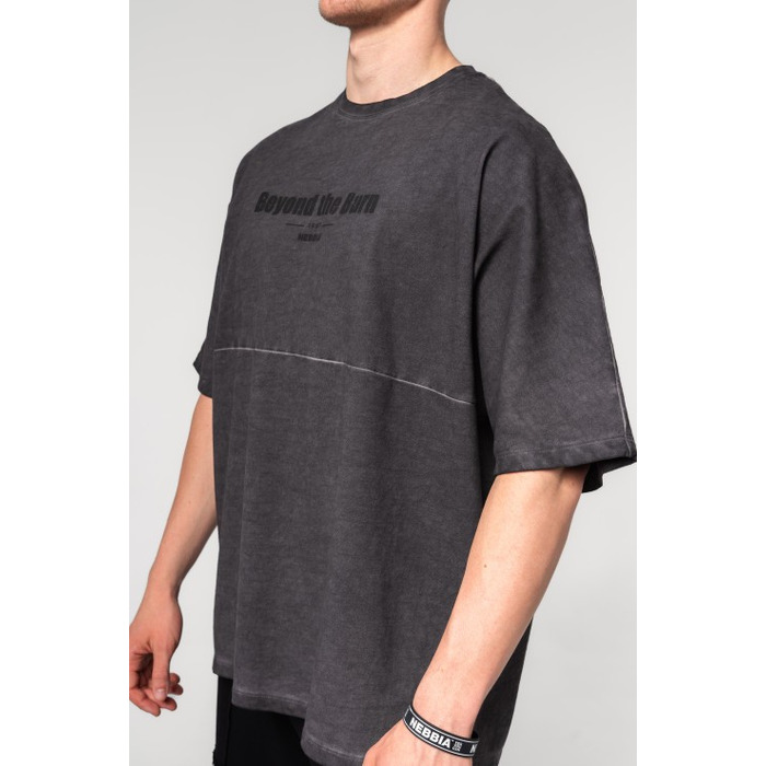 Футболка Nebbia Washed-off Oversized Heavyweight Cotton T-shirt NO SHORTCUTS Black 369