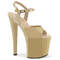 Босоніжки Pleaser Enchant-709 *8 дюймів на підборах, 3 3/4 дюйма з ремінцем на щиколотці, бежевого кольору