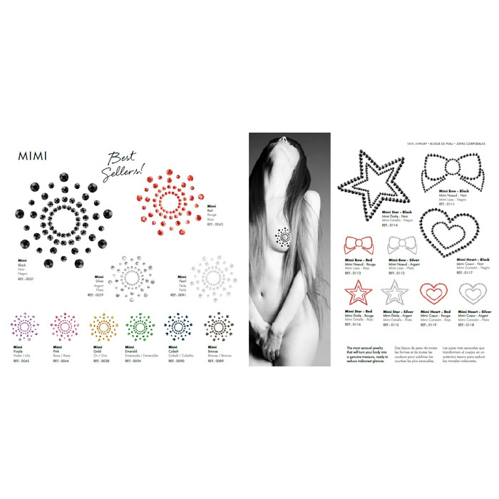 Наклейки для грудей Bijoux Indiscrets Mimi - Black