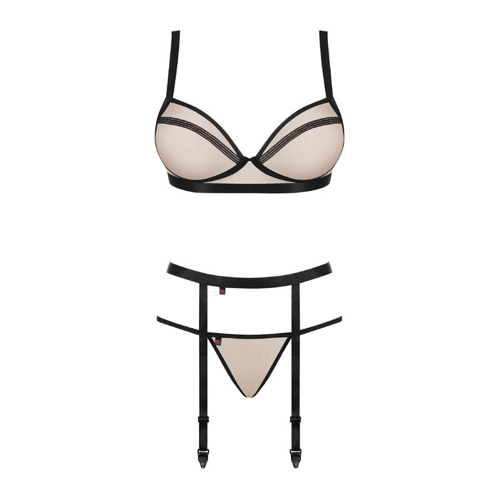 Комплект з поясом для панчох Obsessive Nudelia set L/XL