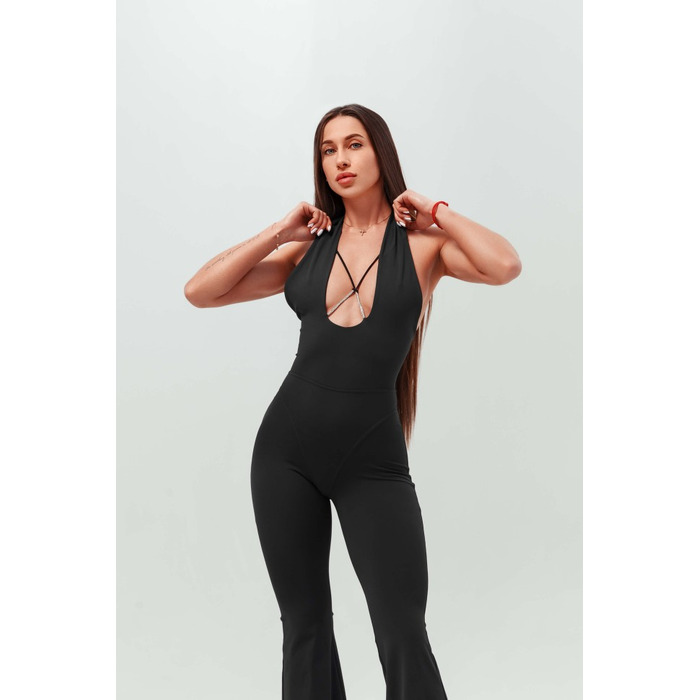 Комбінезон розкльошений Fitzona Black Flared Jumpsuit 4279776B