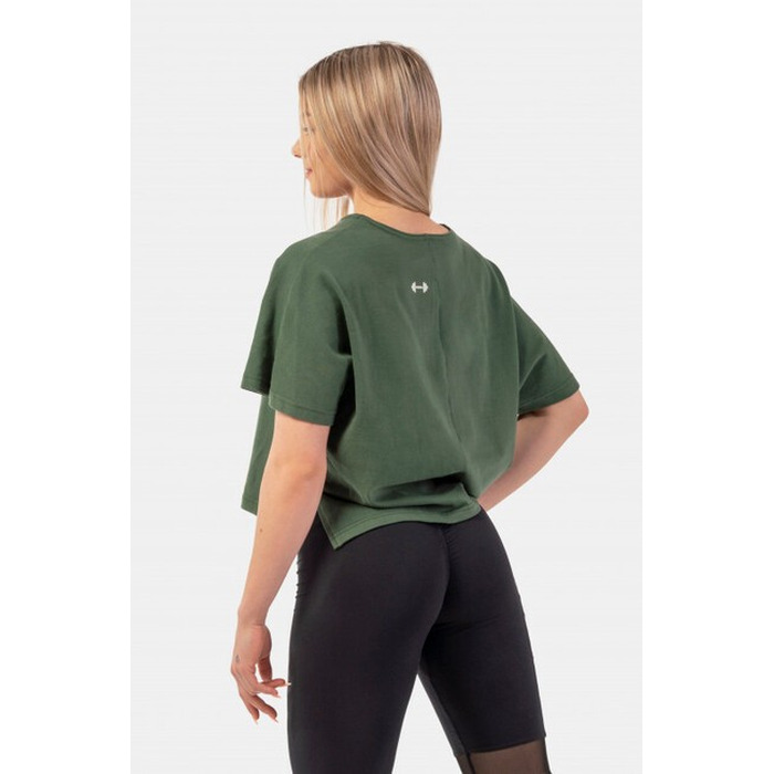 Футболка Organic Cotton Loose Fit 'The Minimalist” Crop Top 417 Dark Green