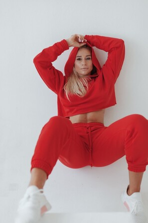 Штани спортивні Fitzona Victory red з вирізами для танців