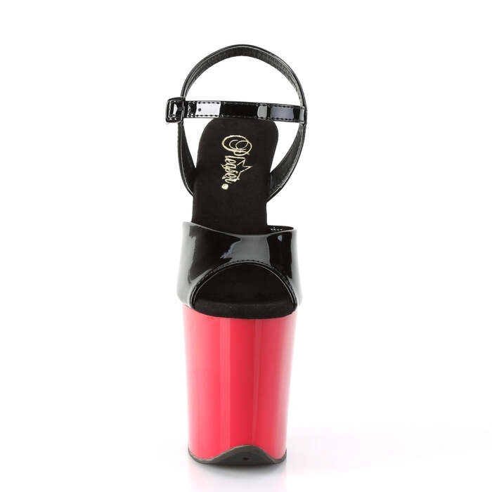 Босоніжки Flamingo-809 *8 дюймів на підборах, 4 дюйми з ремінцем на щиколотці, чорні/червоні