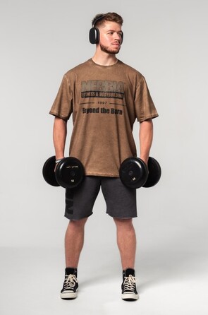 Футболка Nebbia Washed-off Oversized T-shirt HERITAGE Light Brown 355