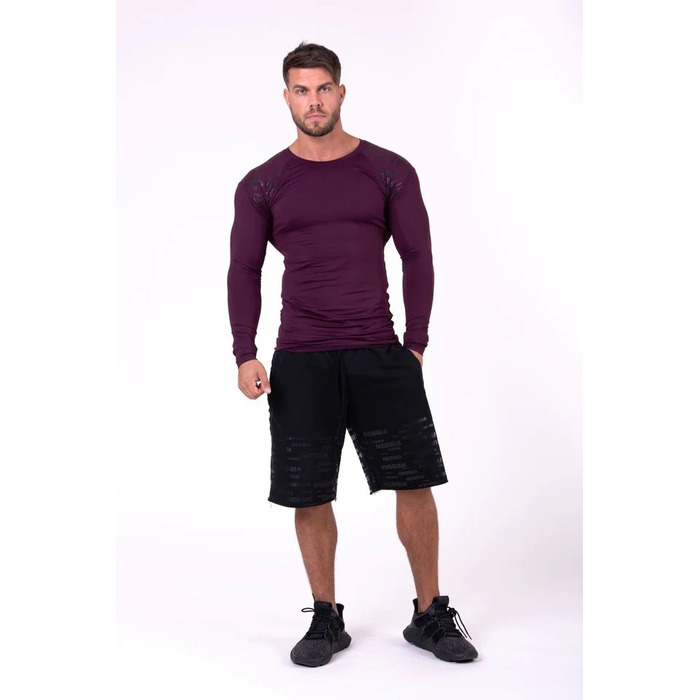 Чоловічий лонгслів Nebbia Hero Compression Shirt 146 Burgundy Bordo