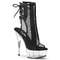 Чоботи Pleaser Boots Delight-1018MSH *6-дюймовий каблук, 1 3/4-дюймовий відкритий носок/п'ята з сітки, чорні/прозорі