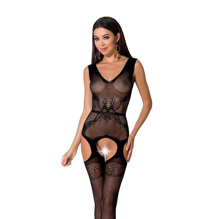 Бодістокінг BS062 black Passion, з відкритим доступом, чорний, S/L