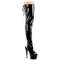 Сапоги Pleaser Adore-3017, каблук 7 дюймов, открытая пятка и носок 2 3/4 дюйма, чёрные, с открытой пяткой и молнией сбоку