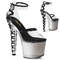 Босоніжки Pleaser Lovesick-712T на підборах 7 дюймів, з ремінцем на щиколотці 3 1/4 дюйма, босоніжки d'Orsay, прозорі/чорні