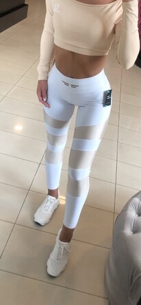 Леггинсы MyAngel White With Gold Stripes