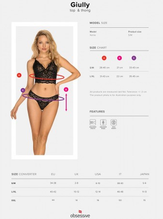 Комплект Obsessive Giully S/M